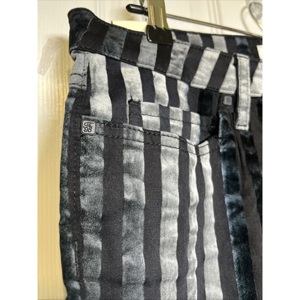 Vintage Frankie B NWT‎ Low Rise Velvet Striped Skinny Pants Womens Size 29 Y2K